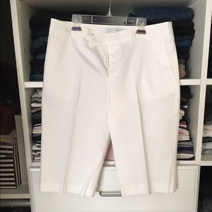 NWOT Vintage Early 2000s Chaiken Profile White Tailored Bermuda Shorts Size: 8